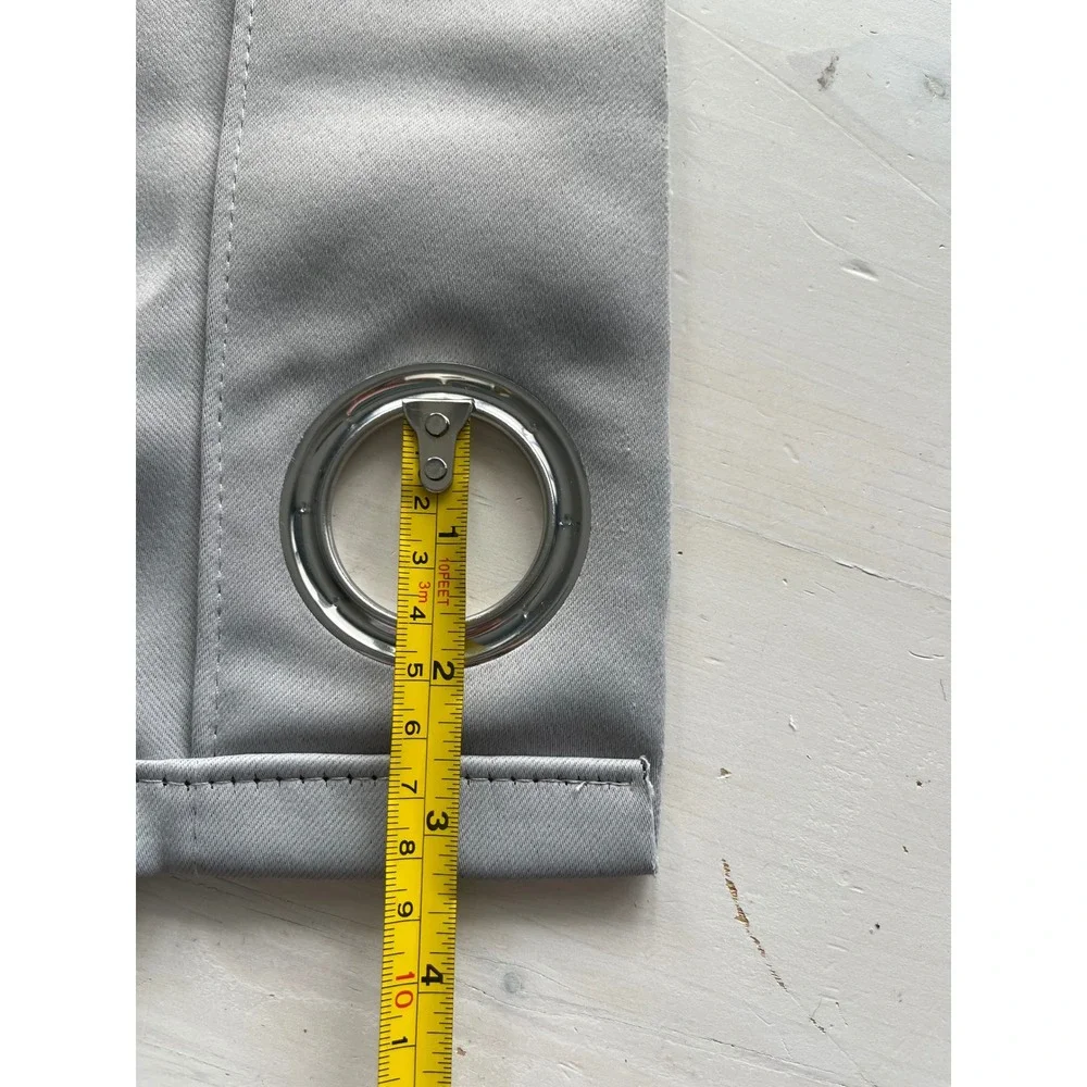 Gray Window Curtain Panels Set Room Darkening Drapes Grommet Top‎ Polyester